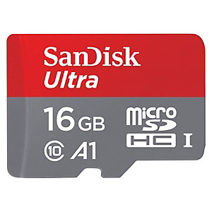 SanDisk Ultra Tarjeta de memoria microSDHC con adaptador incluido, UHS-I, clase 10, 16 GB, 98 Mbps