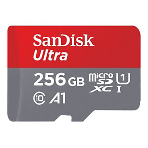 SanDisk Ultra Tarjeta de memoria microSDXC con adaptador incluido, UHS-I, clase 10, 256 GB, 100 Mbps