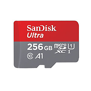 SanDisk Ultra Tarjeta de memoria microSDXC con adaptador SD, UHS-I, clase 10, A1, 140 MB/s, 256 GB, SDSQUAC-256G-GN6MA