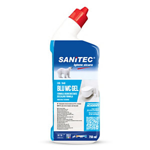 SANITEC BLU WC GEL Disincrostante igienizzante gel per WC, Tappo di sicurezza, Flacone 750 ml