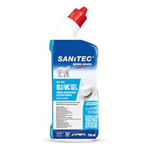 SANITEC BLU WC GEL Disincrostante igienizzante gel per WC, Tappo di sicurezza, Flacone 750 ml SANITEC BLU WC GEL Disincrostante igienizzante gel per WC, Tappo di sicurezza, Flacone 750 ml
