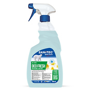 SANITEC DEO FRESH Deodorante con eliminaodori, Muschio bianco, Flacone spray 750 ml SANITEC DEO FRESH Deodorante con eliminaodori, Muschio bianco, Flacone spray 750 ml