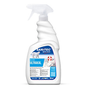 SANITEC Detergente disincrostante acido profumato per bagni ULTRAKAL, Flacone spray 750 ml
