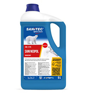 SANITEC Detergente liquido concentrato per il lavaggio manuale di stoviglie SANI NEOPOL Igienizzante, Flacone 5 l