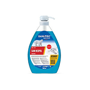 SANITEC Detergente liquido concentrato per il lavaggio manuale di stoviglie SANI NEOPOL Igienizzante, Flacone con dosatore 1 l