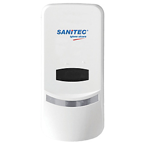 SANITEC Dispenser per mousse di sapone in sacche, Capacità 800 ml, Bianco SANITEC Dispenser per mousse di sapone in sacche, Capacità 800 ml, Bianco