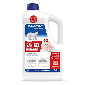 SANITEC Gel alcolico igienizzante mani SANI GEL, Tanica da 5 l SANITEC Gel alcolico igienizzante mani SANI GEL, Tanica da 5 l