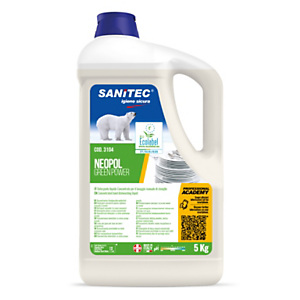 SANITEC Green Power Piatti Detergente lavapiatti manuale, Flacone 5 kg SANITEC Green Power Piatti Detergente lavapiatti manuale, Flacone 5 kg
