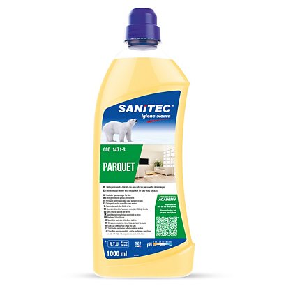 SANITEC Parquet Detergente profumato per superfici dure in legno con cera  naturale, Flacone 1000 ml - Detergenti per Superfici