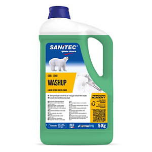 SANITEC Piatti Limone Verde Detergente concentrato per il lavaggio manuale delle stoviglie, Limone Verde, Tanica 5 kg SANITEC Piatti Limone Verde Detergente concentrato per il lavaggio manuale delle stoviglie, Limone Verde, Tanica 5 kg