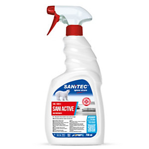 SANITEC SANI ACTIVE Sgrassatore igienizzante, Non profumato, Flacone spray 750 ml