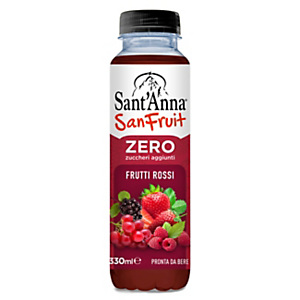 SANT'ANNA di Vinadio Succo di frutta SanFruit Zero, Gusto frutti rossi, Bottiglia in PET da 330 ml (confezione 12 pezzi) SANT'ANNA di Vinadio Succo di frutta SanFruit Zero, Gusto frutti rossi, Bottiglia in PET da 330 ml (confezione 12 pezzi)