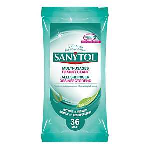 SANYTOL Lingettes nettoyantes désinfectantes multi-usages Sanytol, étui de 72 lingettes SANYTOL Lingettes nettoyantes désinfectantes multi-usages Sanytol, étui de 72 lingettes