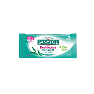 Sanytol Lingettes désinfectantes multi-usages - Paquet de 72