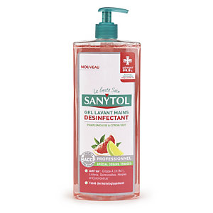 Sanytol Savon gel lavant désinfectant mains Parfum pamplemousse - Flacon pompe 1L