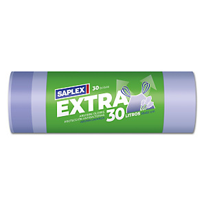 SAPLEX Bolsa de basura Extra-Antibacteriana 30 L. SAPLEX Bolsa de basura Extra-Antibacteriana 30 L.