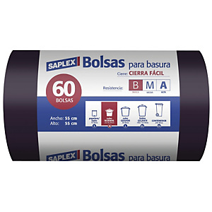 SAPLEX Bolsas de basura 30 L.