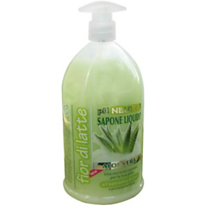 Sapone liquido mani Neutro, Profumazione Aloe Vera, Flacone con dosatore 1.000 ml Sapone liquido mani Neutro, Profumazione Aloe Vera, Flacone con dosatore 1.000 ml