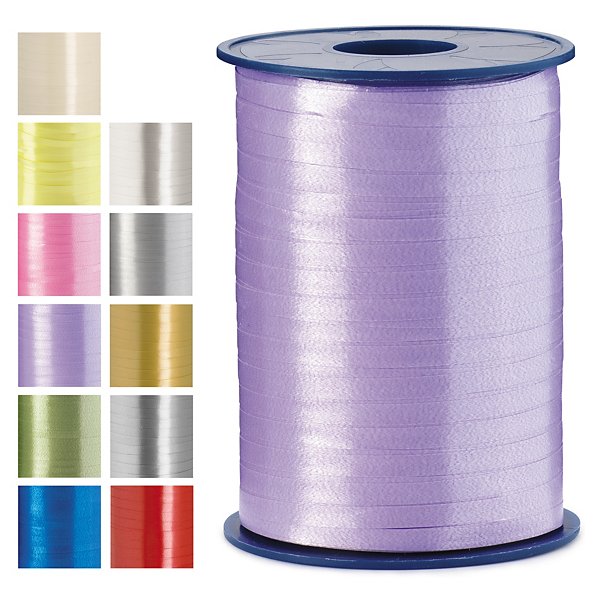 Satin effect curling gift ribbon, silver, 5mmx500m - 2