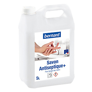 Savon antiseptique Bernard +, bidon de 5 L Savon antiseptique Bernard +, bidon de 5 L