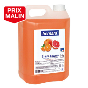 Savon crème lavante Bernard orange pamplemousse, le bidon de 5 L