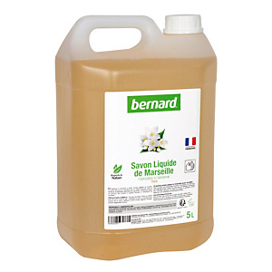 Savon liquide de Marseille Bernard, parfum floral, bidon de 5 L Savon liquide de Marseille Bernard, parfum floral, bidon de 5 L