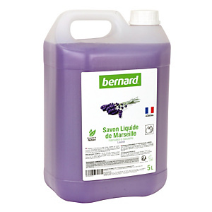 Savon liquide de Marseille Bernard, parfum lavande, bidon de 5 L Savon liquide de Marseille Bernard, parfum lavande, bidon de 5 L