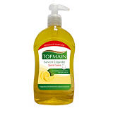 Savon liquide Topmain parfum citron, lot de 12 flacons de 500 ml Savon liquide Topmain parfum citron, lot de 12 flacons de 500 ml