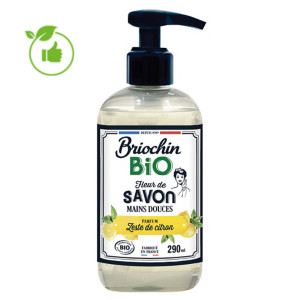 Savon mains liquide Briochin Bio peaux douces zeste de citron 290 ml