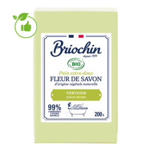 Savon solide Briochin Bio verveine peaux sèches 200 g Savon solide Briochin Bio verveine peaux sèches 200 g