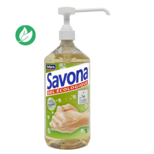 Savona Gel écologique pour les mains - Parfum fruité pamplemousse - Flacon pompe 1L