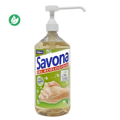 Savona Gel écologique pour les mains - Parfum fruité pamplemousse - Flacon pompe 1L