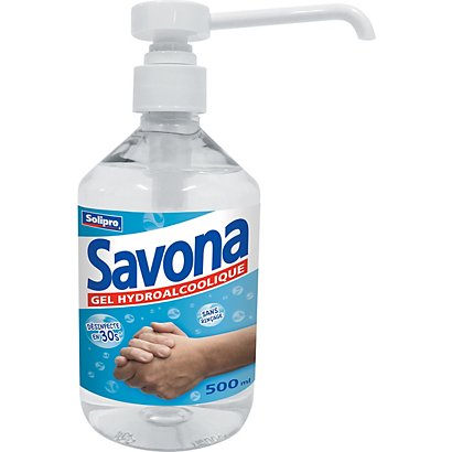 Savona Gel hydroalcoolique Savona pour mains - Flacon de 500 ml