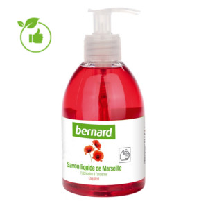 Savons de Marseille Bernard parfum coquelicot 300 ml, lot de 6 Savons de Marseille Bernard parfum coquelicot 300 ml, lot de 6