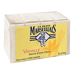Savons solides Le Petit Marseillais vanille 100 g, lot de 4