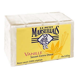 Savons solides Le Petit Marseillais vanille 100 g, lot de 4 Savons solides Le Petit Marseillais vanille 100 g, lot de 4