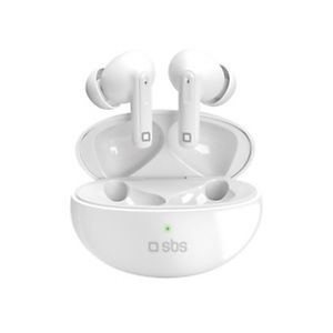 SBS Auricolari TWS Q-Pro wireless charge, Bianco