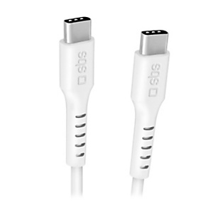 SBS Cavo dati e ricarica USB-C con chip E-Mark, 240 W, Lunghezza 3 m, Bianco