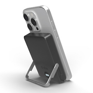 SBS Power bank battery pack 10.000 mAh wireless con supporto stand integrato e LCD, Nero SBS Power bank battery pack 10.000 mAh wireless con supporto stand integrato e LCD, Nero