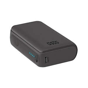 SBS Power Bank ultra compatto, 10.000 mAh, 2 porte USB-C, Nero