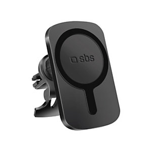 SBS Supporto auto Wireless compatibile con ricarica MagSafe per iPhone, Nero