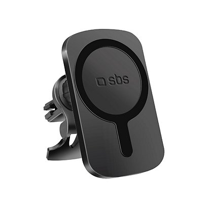 SBS Supporto auto Wireless compatibile con ricarica MagSafe per iPhone,  Nero - Accessori per Telefoni