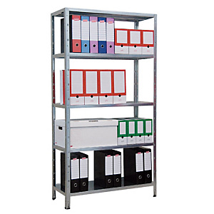 Scaffalatura metallica a 5 ripiani - Zincato - cm 100 x 40 x 187 h. Scaffalatura metallica a 5 ripiani - Zincato - cm 100 x 40 x 187 h.