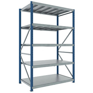 Scaffalatura metallica per carichi ad alta portata, 5 ripiani, Portata 750 kg, 174 x 60 x 195 cm, Zincato/Blu Scaffalatura metallica per carichi ad alta portata, 5 ripiani, Portata 750 kg, 174 x 60 x 195 cm, Zincato/Blu