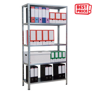 Scaffalatura metallica per carichi leggeri, 5 ripiani, 100,5 x 40 x 187 cm, Grigio Scaffalatura metallica per carichi leggeri, 5 ripiani, 100,5 x 40 x 187 cm, Grigio