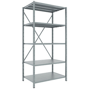 Scaffalatura metallica per carichi a media portata, 5 ripiani, Portata 240 kg, 89,2 x 62 x 200 cm, Zincato Scaffalatura metallica per carichi a media portata, 5 ripiani, Portata 240 kg, 89,2 x 62 x 200 cm, Zincato