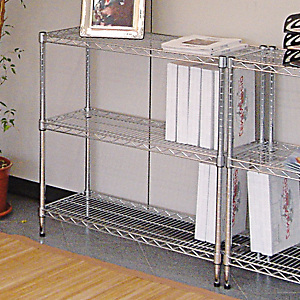 Scaffale in acciaio 3 ripiani, 121 x 35 x 90 cm