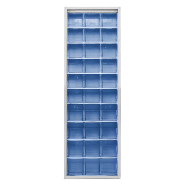 Scaffale in lamiera elettrosaldata blu 1260 x 250 x 2000 mm con 96 cassetti - 2