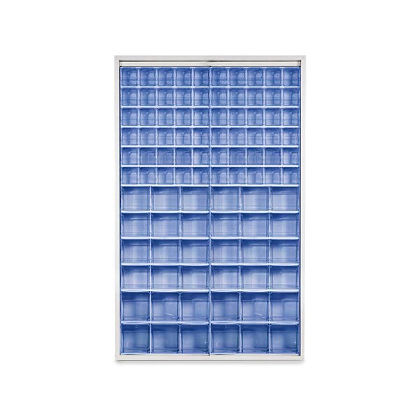 Scaffale in lamiera elettrosaldata blu 1260 x 250 x 2000 mm con 96 cassetti - 6