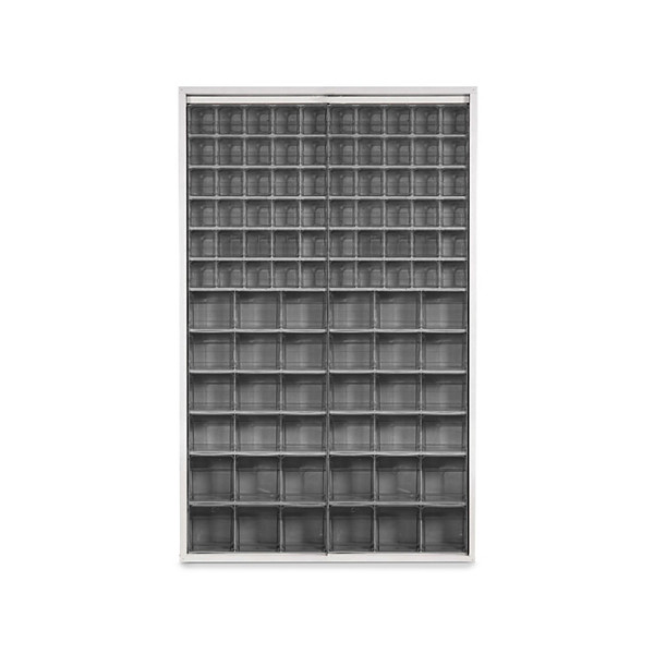 Scaffale in lamiera elettrosaldata grigio 1260 x 250 x 2000 mm con 96 cassetti - 1